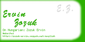 ervin zozuk business card